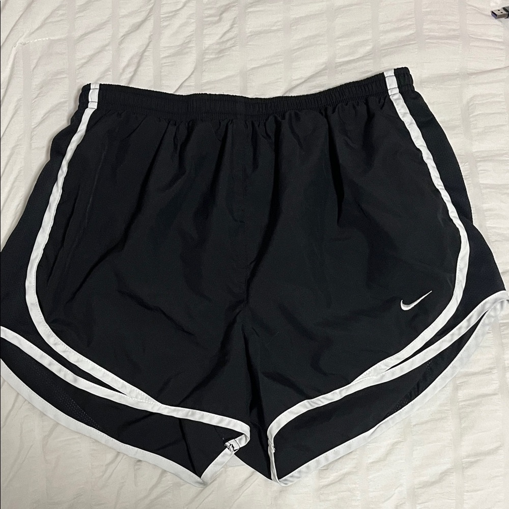 Nike Women's Black and White Athletic Shorts